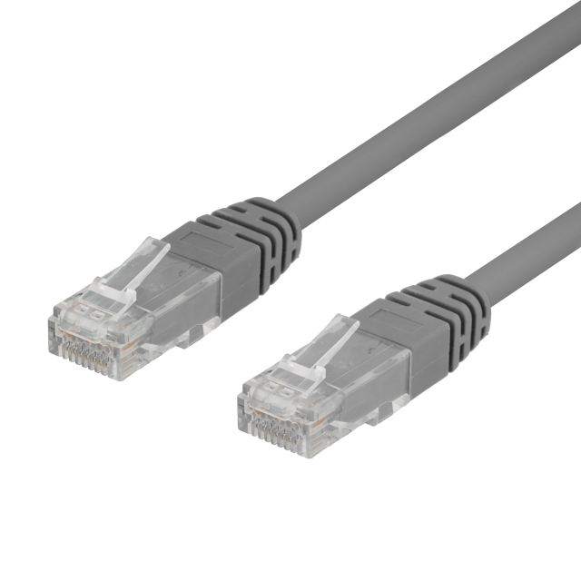 50-pack U/UTP Cat6 patch c., 1m, Delta-certified, LSZH, grey