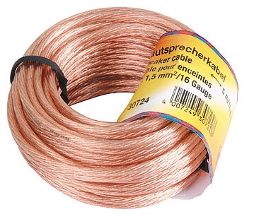 Hama høyttalerkabel 2x1,5mm 5m transparent