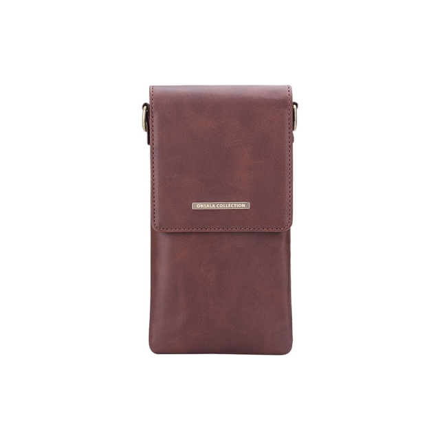 Onsala Mobilväska med Halsrem Brun Universal tom 6.7"