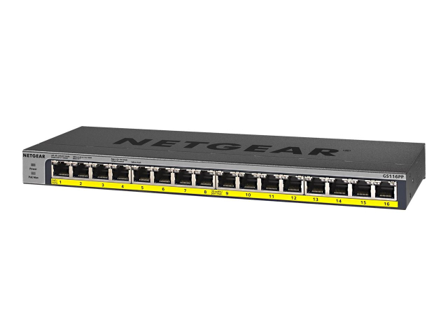 Netgear GS116LP Gigabit Ethernet-bryter uten administrasjon