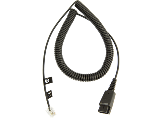 Jabra Office, Spiralkabel til hodesett, 2 m, svart