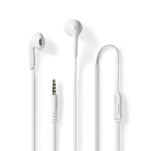 Nedis Wired øretelefoner | 3.5 mm | Kabellengde: 1.20 m | Innebygd mikrofon | Volumkontroll | Hvit