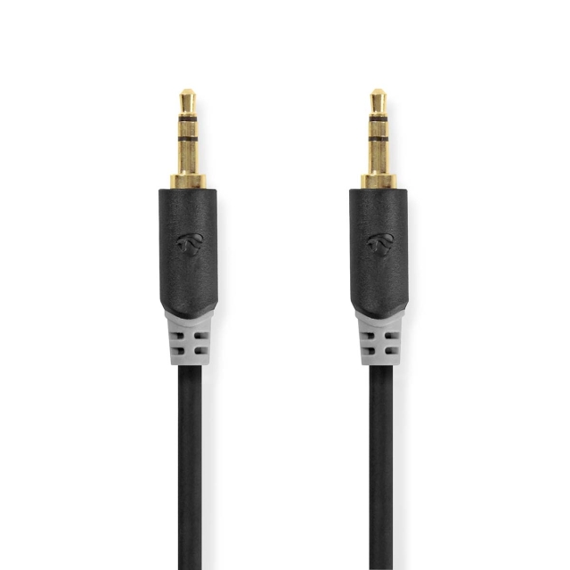Nedis Stereo lydkabel | 3.5 mm Han | 3.5 mm Han | Gull belagt | 1.00 m | Rund | Antrasitt | Boks