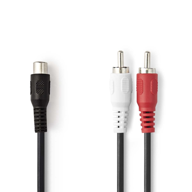 Nedis Stereo lydkabel | 2x RCA Han | RCA Hunn | Nikkel belagt | 0.20 m | Rund | Blister