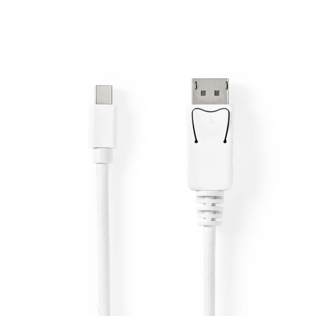 Nedis Mini Displayport-kabel | DisplayPort 1.4 | Mini DisplayPort Han | DisplayPort Han | 48 Gbps | Nikkel belagt | 2.00 m | Rund | PVC | Hvit | Blister