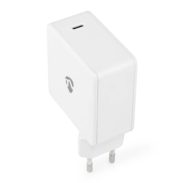 Nedis vegg lader | 100 W | GaN | Hurtigladefunksjon | 3.0 / 5.0 A | Antall utganger: 1 | USB-C™ | Automatisk Spenning Utvalg | Hvit