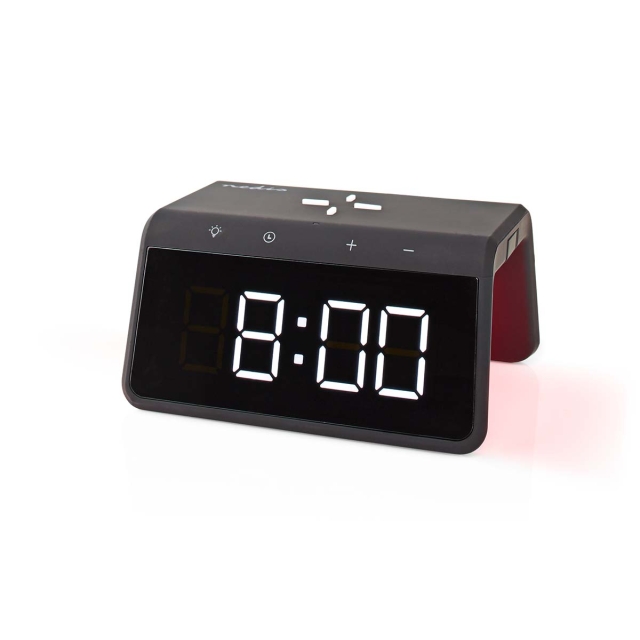 Nedis Alarm clock wireless charger | Qi sertifisert | 5 / 7.5 / 10 / 15 W | USB-A Male | Nattlys | 2 Alarmtider | slumrefunksjon