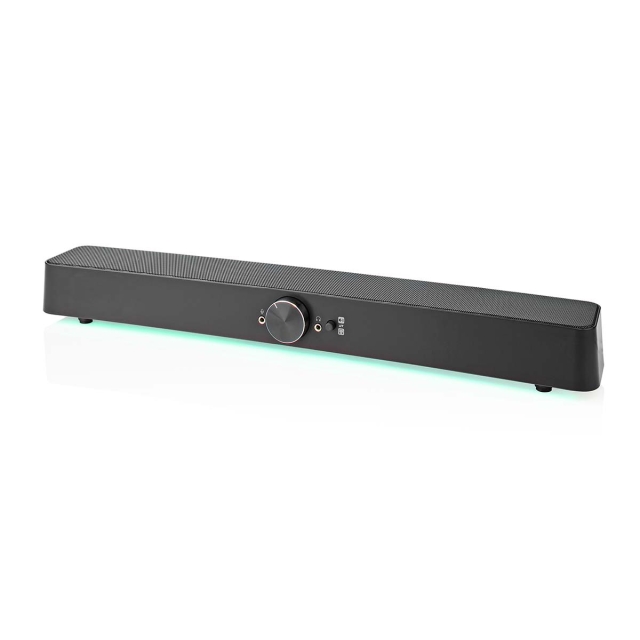 Nedis Gaming Speaker | Høyttalerkanaler: 2.0 | USB-Strøm | 3.5 mm Han | 30 W | LED | Volumkontroll | Utgang for lyd-/video-/datatilkoblinger: 1x 3.5 mm