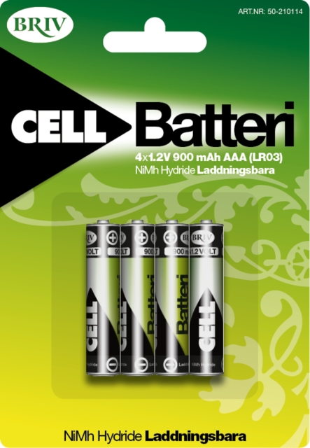 Oppladbare AAA-batterier HR03- 4-pakning
