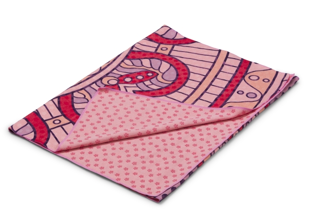 Sklisikkert yogahåndkle Mandala Pink 180x60 cm