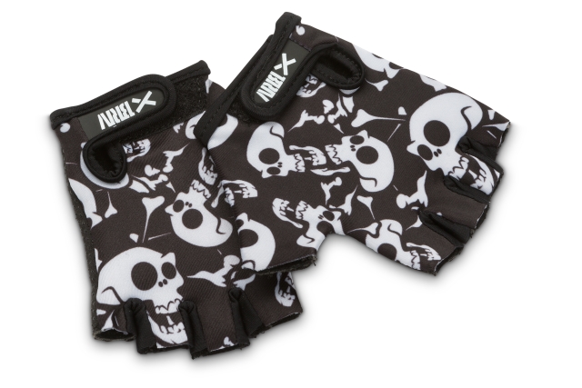 Sykkelhanske Junior skulls Svart/hvit, str. 11-12