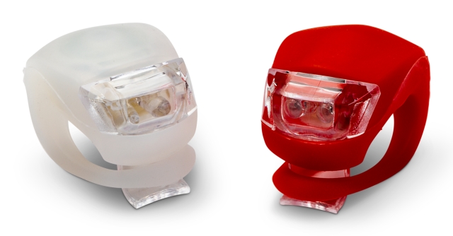 Sykkelsett Sykkellys LED foran og bak Silicon, 1/20/100