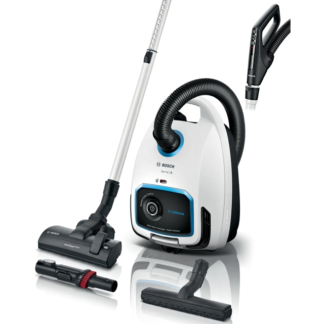 Bosch Støvsuger med pose, ProSilence, Hvit Serie 6 Pro Silence BGB6SIL1