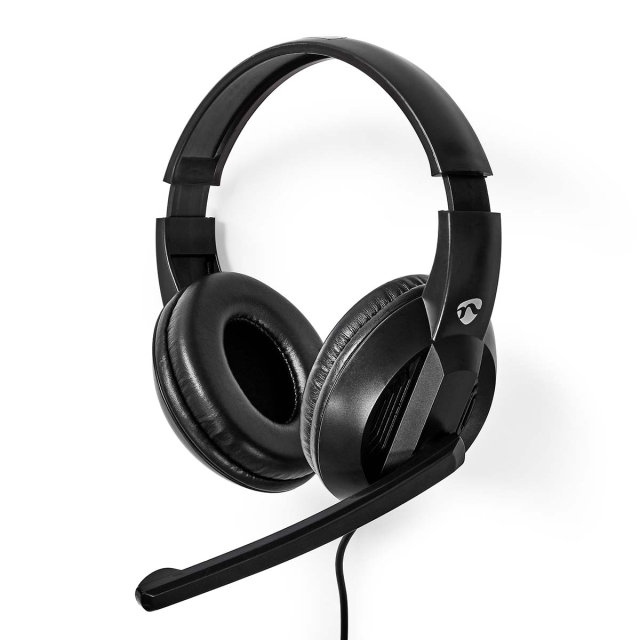 Nedis PC-hodesett | Over-Ear | Stereo | USB Type-A / USB Type-C™ | Fold-Away Mikrofon | Sort