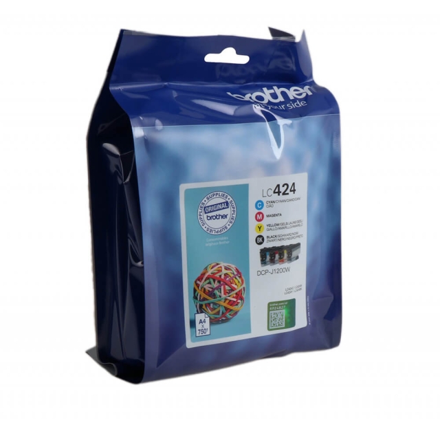 Brother Blekk Multipak LC424VAL LC-424 Sort Cyan Magenta Gul
