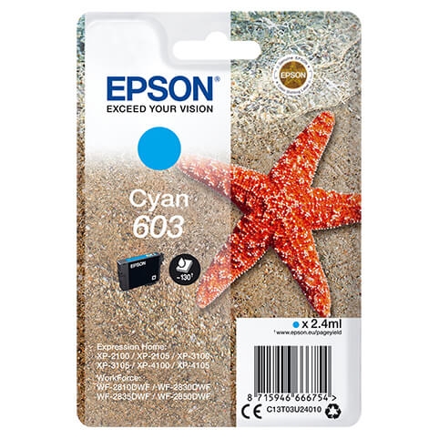 EPSON Blekk C13T03U24010 603 Cyan Starfish