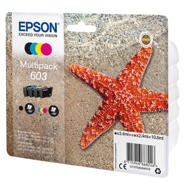 EPSON Blekk C13T03U64010 603 Multipack Starfish