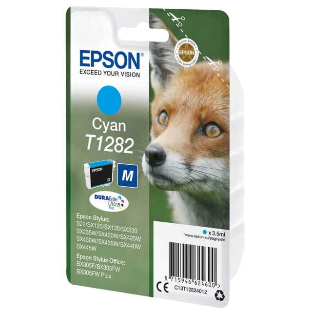 Epson Blekk C13T12824012 T1282 Cyan Fox