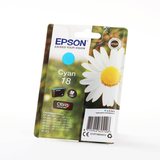 EPSON Blekk C13T18024012 18 Cyan Daisy