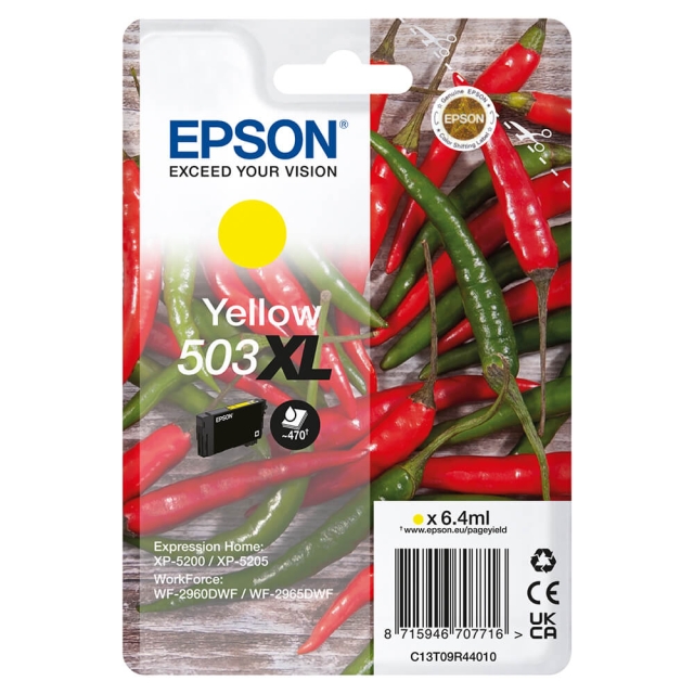 EPSON Blekk C13T09R44010 503XL Gul Chili Høy Kapasitet