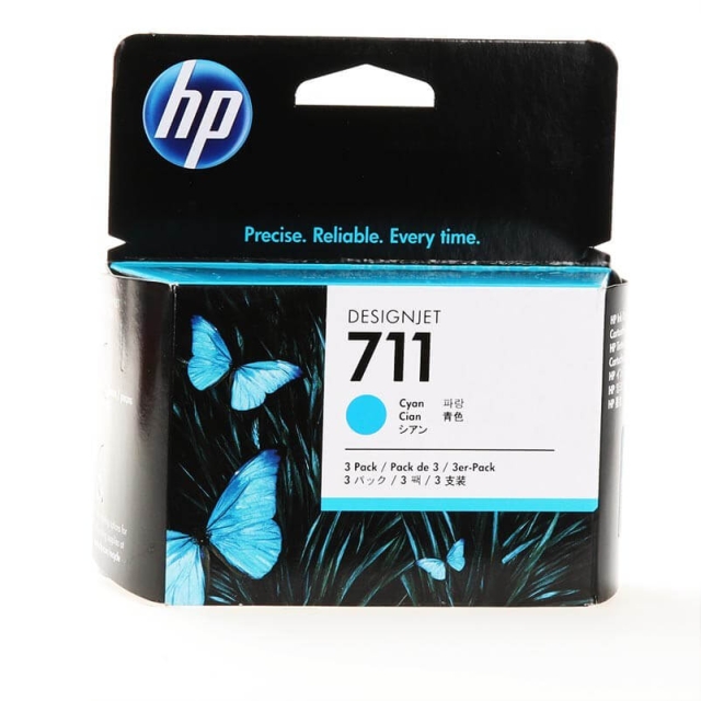 HP Blekk CZ134A 711 Cyan 3-pack