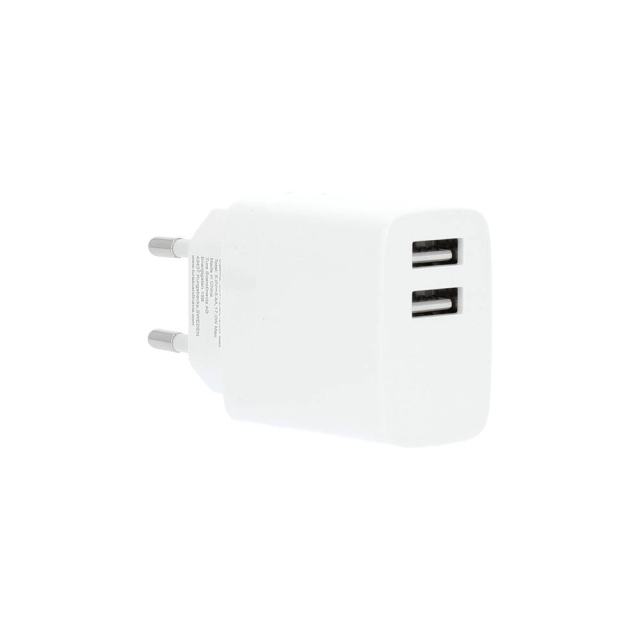 Gear Lader 220V 2xUSB-A 3.4A Hvit USB-C 2.0 kabel 1m