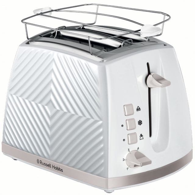 Russell Hobbs Brødrister Hvit Groove 2S Toast 26391-56