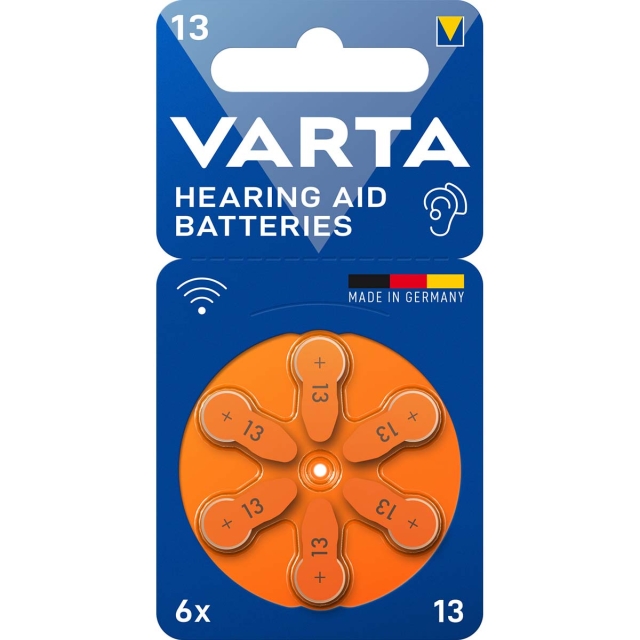Varta Sinc-Air Batteri PR48 Type 13 | 1.45 V DC | 6-Blister | Høreapparat | Oransje