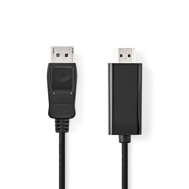 Nedis Displayport-kabel | DisplayPort Han | HDMI ™ -kontakt | 4K@30Hz | Nikkel belagt | 3.00 m | Rund | PVC | Sort | Boks