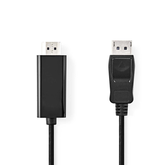 Nedis Displayport-kabel | DisplayPort Han | HDMI ™ -kontakt | 1080p | Nikkel belagt | 1.00 m | Rund | PVC | Sort | Label