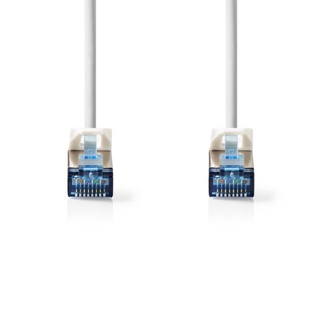 Nedis CAT6a nettverkskabel | S/FTP | RJ45 Han | RJ45 Han | 2.00 m | Snagless | Rund | LSZH | Hvit | Label