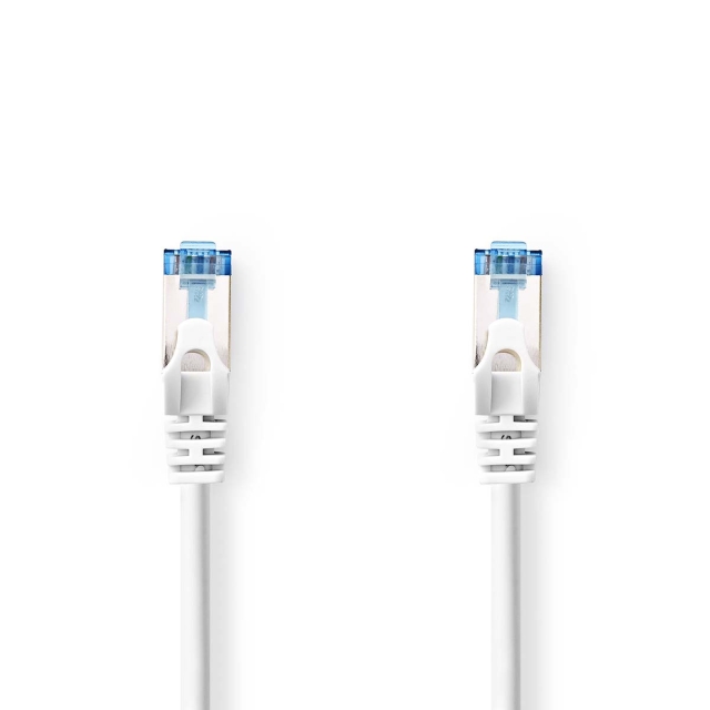 Nedis CAT6a nettverkskabel | S/FTP | RJ45 Han | RJ45 Han | 3.00 m | Snagless | Rund | LSZH | Hvit | Label