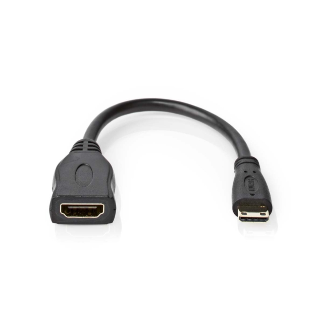 Nedis High Speed ​​HDMI ™ kabel med Ethernet | HDMI ™ minikontakt | HDMI™ Output | 4K@30Hz | 10.2 Gbps | 0.20 m | Rund | PVC | Sort | Boks