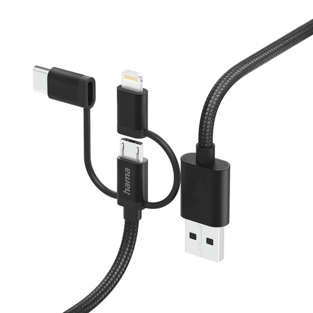 Hama Multi ladekabel 3-i-1 Svart 1.5m