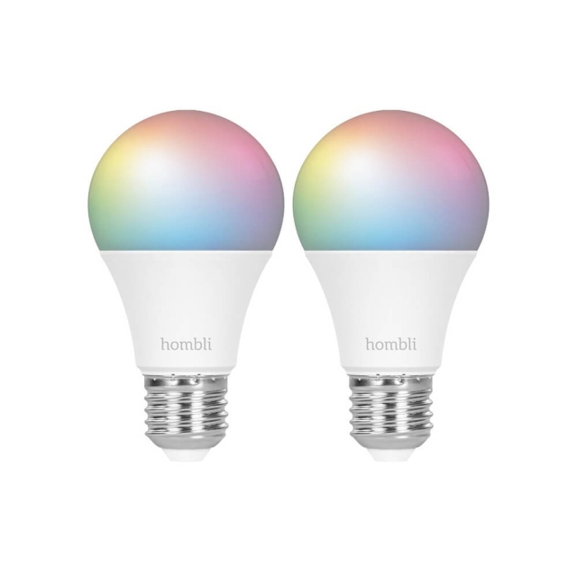 Hombli Smart lampe E27 9W RGB Promo 2-pakning CCT