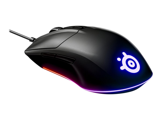 SteelSeries Rival 3 - Optisk spillmus med RGB-belysning, svart