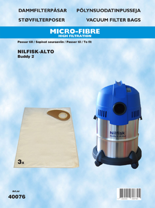 hanestroem Støvsugerposer Hanestrom Nilfisk-Alto Buddy 2 3P
