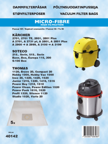 hanestroem Støvsugerposer Hanestrom Kärcher 2701, Thomas 5P