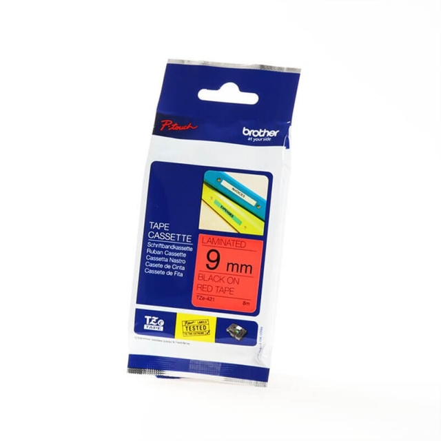 Brother Tape TZE-421 9mm Svart på Röd