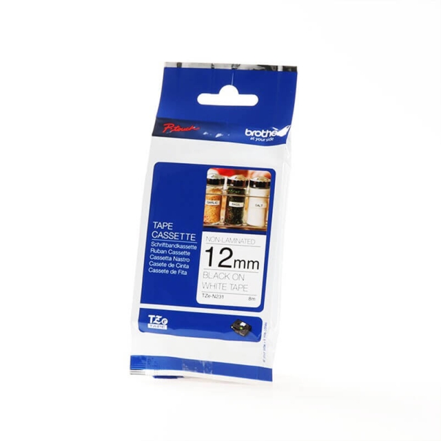 Brother Tape TZE-N231 12mm Svart på Vit