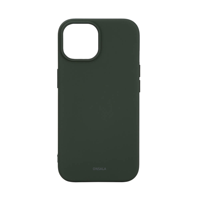 Onsala Mobildeksel med silikonfølelse MagSeries Olivengrønn - iPhone 15