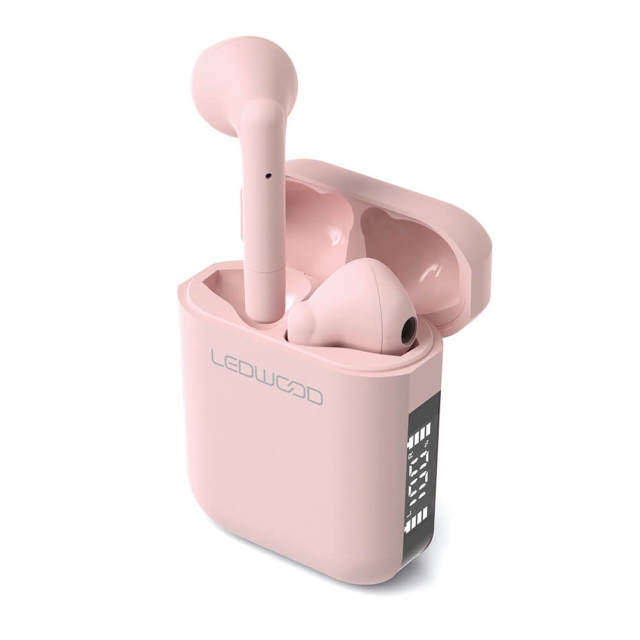 LEDWOOD Hodetelefon Apollo TWS True Wireless In-Ear Rosa Mic