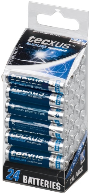 tecxus LR03/AAA (Micro) batteri, 24 st. XXL-box alkaliskt manganbatteri, 1,5 V