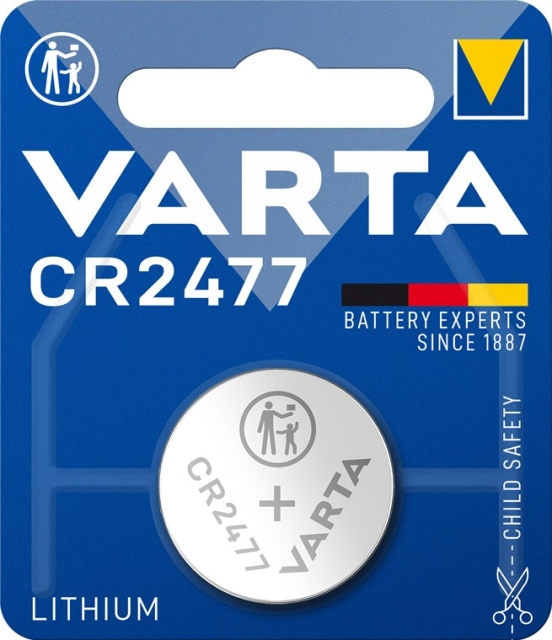 Varta CR2477 (6477) batteri, 1 stk. blisterpakning med litiumknappcelle, 3 V