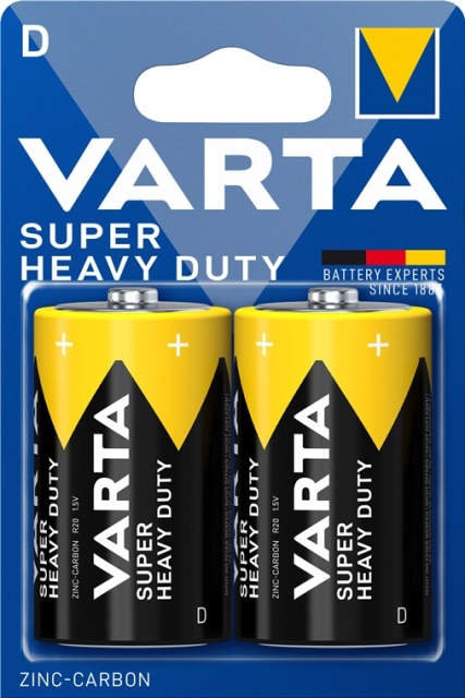 Varta R20/D (Mono) (2020) batteri, 2 stk. blisterpakning Sink-karbonbatteri, 1,5 V