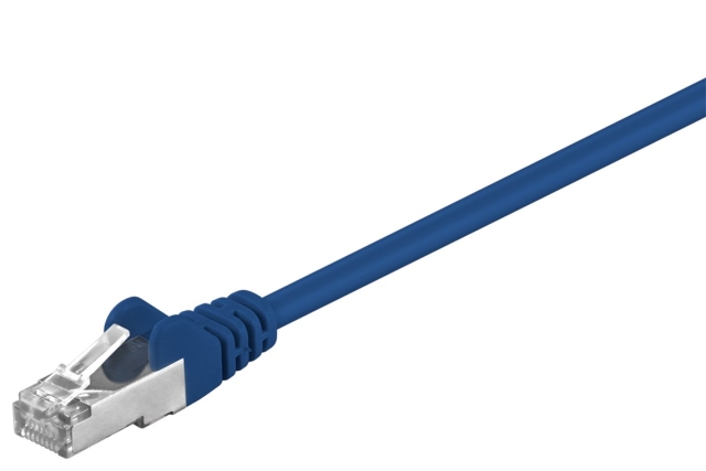 Goobay Patchkabel CAT 5e, SF/UTP, blå, 2 m kopparklädd aluminiumtråd (CCA)