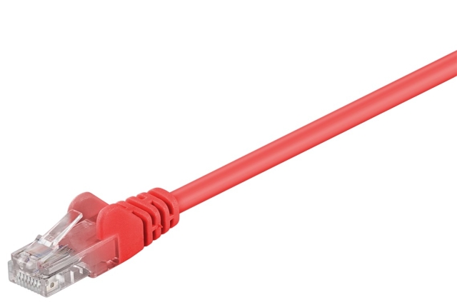 Goobay Kretskabel CAT 5e, U/UTP, rød, 3 m kobberbelagt aluminiumtråd (CCA)
