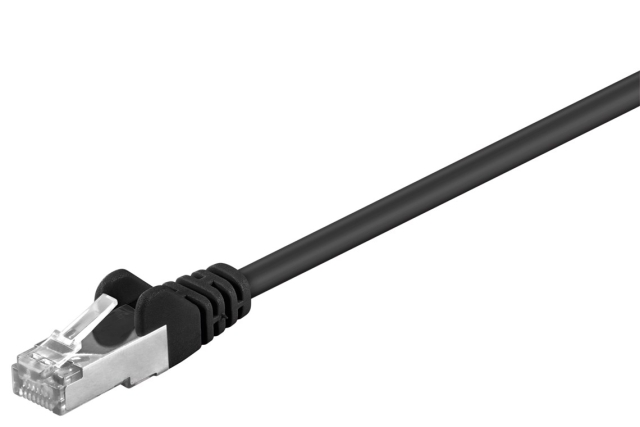 Goobay Kretskabel CAT 5e, F/UTP, svart, 5 m kobberbelagt aluminiumtråd (CCA)