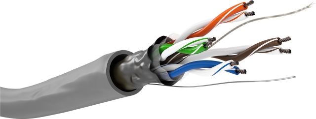 Goobay CAT 5e Nettverkskabel, F/UTP, 100 m, grå Kobberbelagt aluminiumsleder (CCA), AWG 26/7 (fåtrådet), PVC-kabelkappe