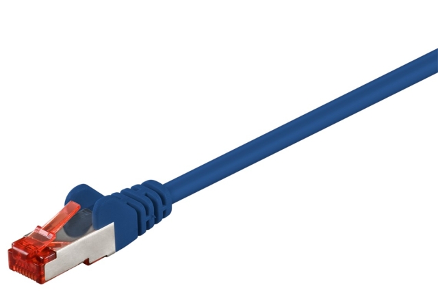 Goobay Kretskabel CAT 6, S/FTP (PiMF), blå, 25 m kobberleder (CU), halogenfri kabelmantel (LSZH)